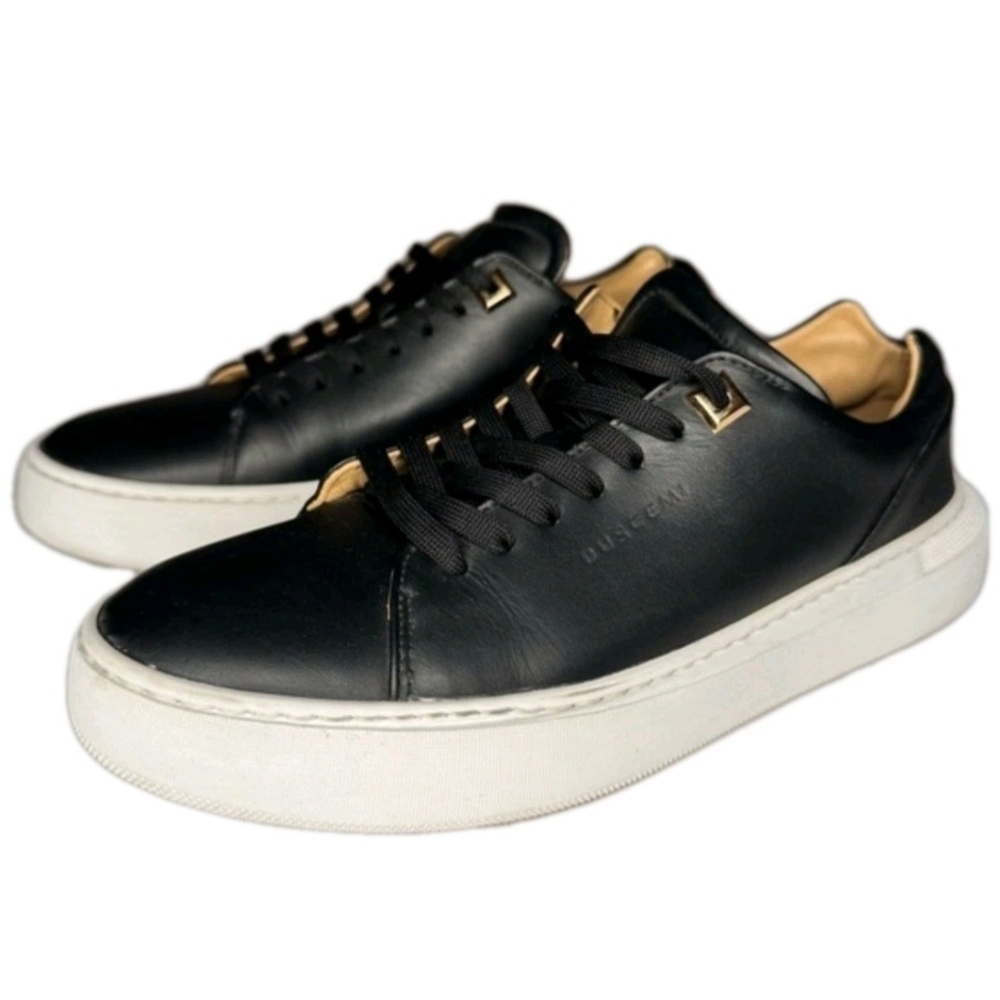 Buscemi Blk Italian Leather Wht Sole LowTop Sneakers EU 38/US Mens Sz 6 Wms 7.5 - Picture 4 of 16